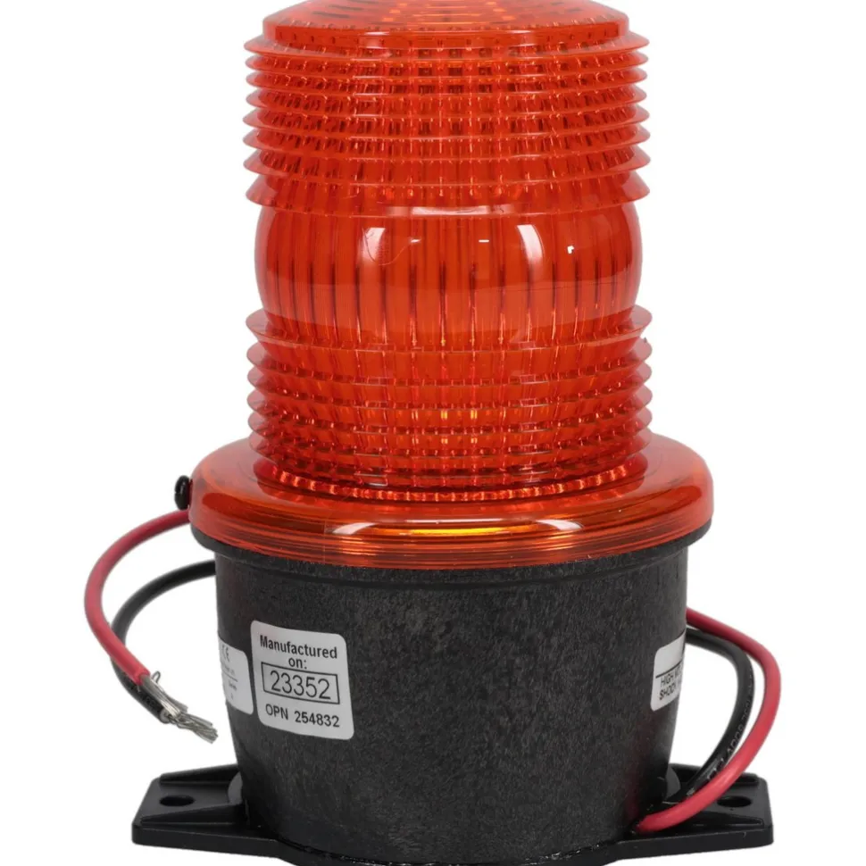 Low Profile Mini Strobe Light: Amber, T-Mount Mount, 12 to 48VDC