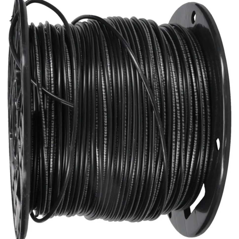 Machine Tool Wire: 16 AWG, Black, 500' Long, Polyvinylchloride, 0.12" OD