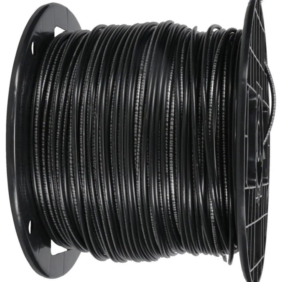 Machine Tool Wire: 16 AWG, Black, 500' Long, Polyvinylchloride, 0.12" OD