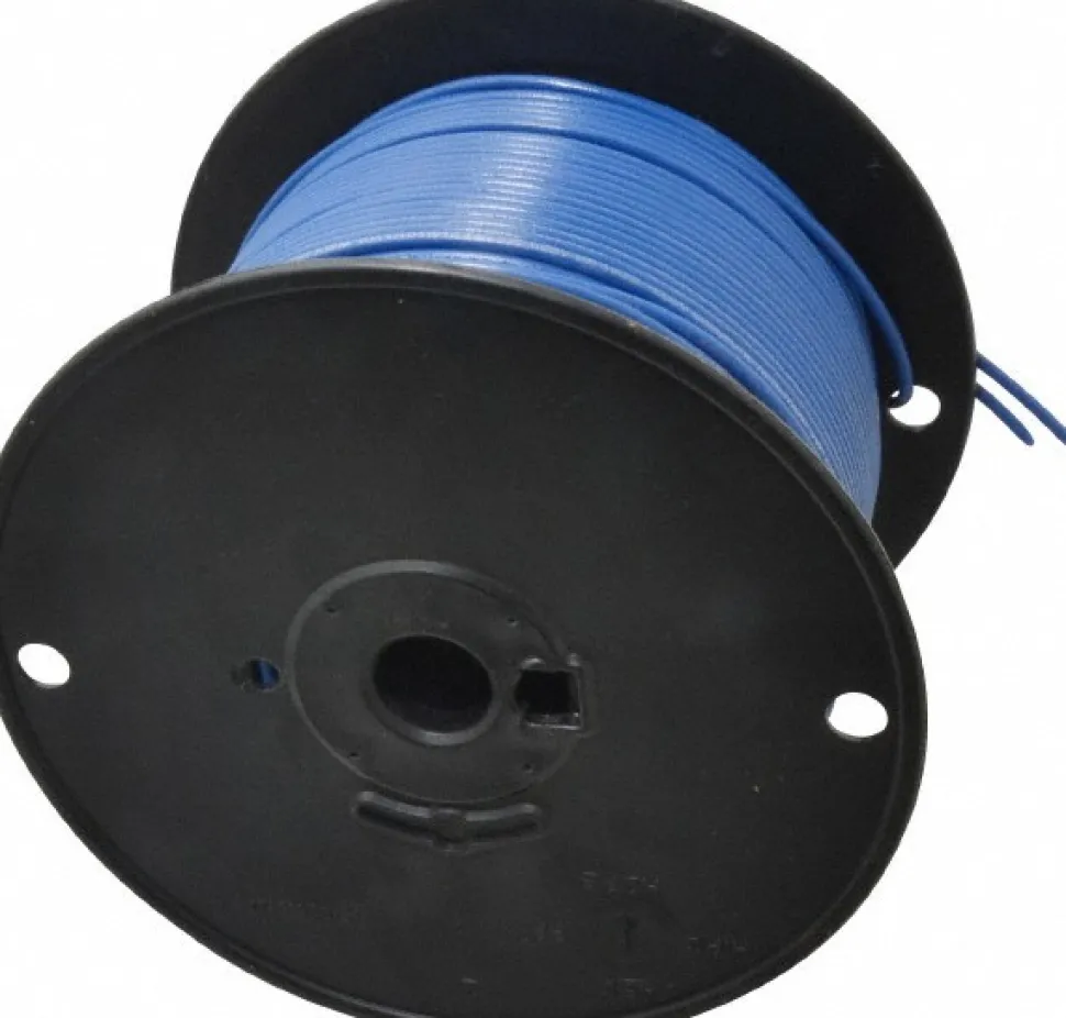 Machine Tool Wire: 16 AWG, Blue, 500' Long, Polyvinylchloride, 0.12" OD