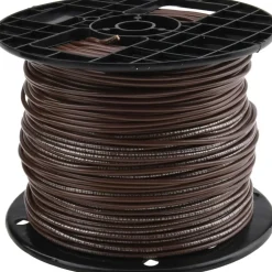 Machine Tool Wire: 16 AWG, Brown, 500' Long, Polyvinylchloride, 0.12" OD