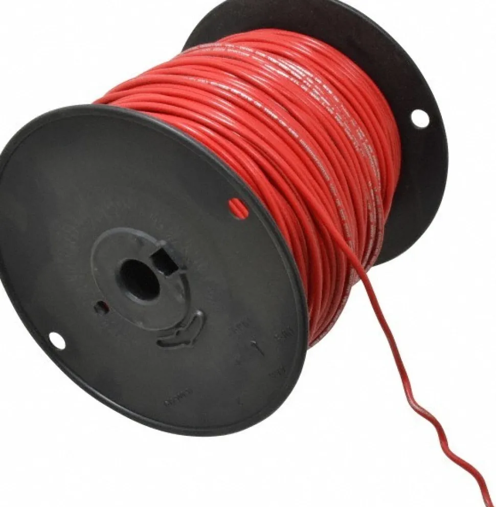 Machine Tool Wire: 14 AWG, Red, 500' Long, Polyvinylchloride, 0.136" OD