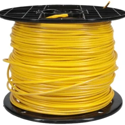 Machine Tool Wire: 16 AWG, Yellow, 500' Long, Polyvinylchloride, 0.12" OD