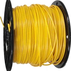 Machine Tool Wire: 16 AWG, Yellow, 500' Long, Polyvinylchloride, 0.12