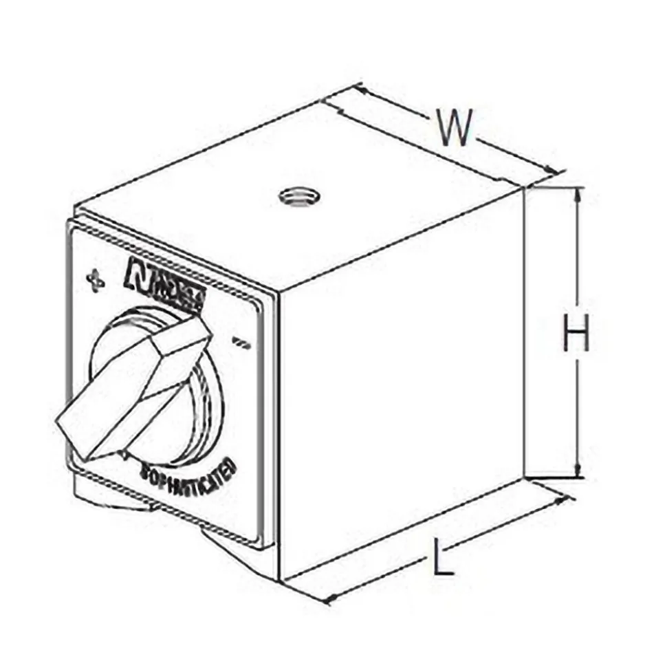 Magnetic Indicator Base: 60.00 mm Base Length, 50.00 mm Base Width, On, Off Switch
