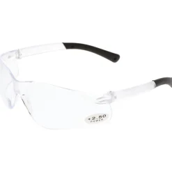 Magnifying Safety Glasses: 2.50, Clear Lenses, Scratch-Resistant, ANSI Z87.1+