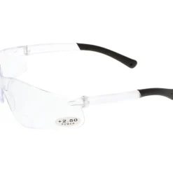 Magnifying Safety Glasses: 2.50, Clear Lenses, Scratch-Resistant, ANSI Z87.1+