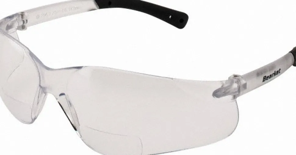 Magnifying Safety Glasses: 2.00, Clear Lenses, Scratch-Resistant, ANSI Z87.1+