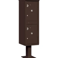 Mailboxes: Mount Type: Pedestal; Lockable: Yes; Material: Aluminum; Color: Bronze
