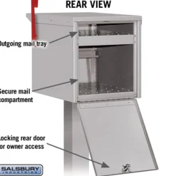 Mailboxes: Mount Type: Pedestal; Lockable: Yes; Material: Aluminum; Color: Silver