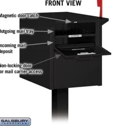 Mailboxes: Mount Type: Pedestal; Lockable: Yes; Material: Aluminum; Color: Black