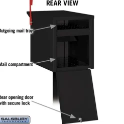 Mailboxes: Mount Type: Pedestal; Lockable: Yes; Material: Aluminum; Color: Black