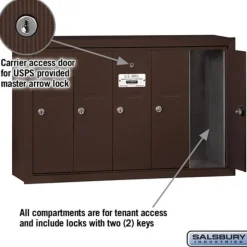 Mailboxes: Mount Type: Surface; Lockable: Yes; Material: Aluminum; Color: Bronze