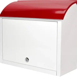Mailboxes: Mount Type: Wall; Lockable: Yes; Material: Steel; Color: Red, White