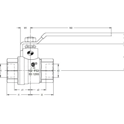Manual Ball Valve: 1/2" Pipe, Full Port, Forged Brass