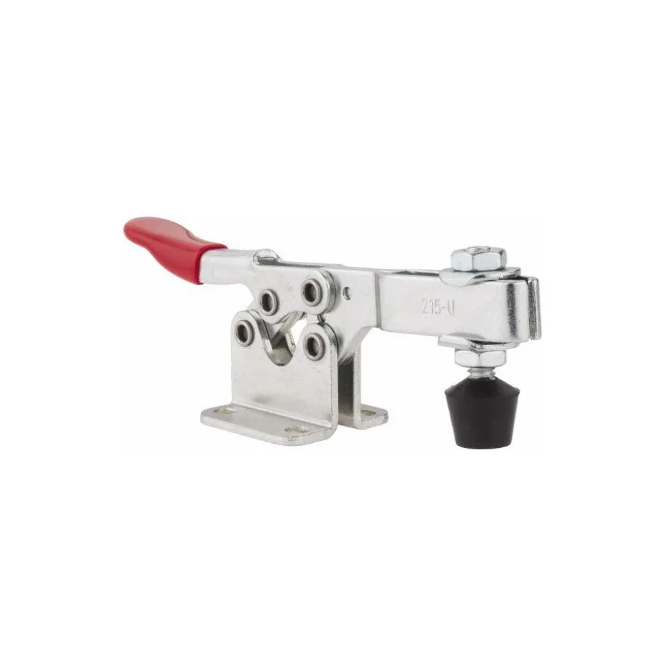 Manual Hold-Down Toggle Clamp: Horizontal, 200.00 lb Capacity, U-Bar, Flanged Base