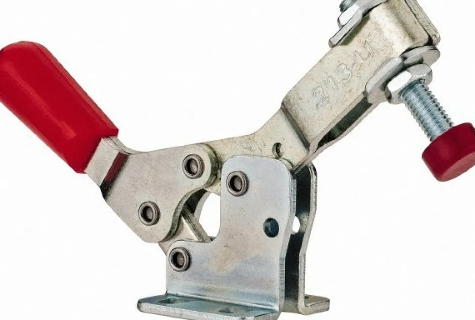 Manual Hold-Down Toggle Clamp: Horizontal, 150.00 lb Capacity, U-Bar, Flanged Base