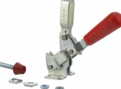 Manual Hold-Down Toggle Clamp: Vertical, 375.00 lb Capacity, U-Bar, Flanged Base