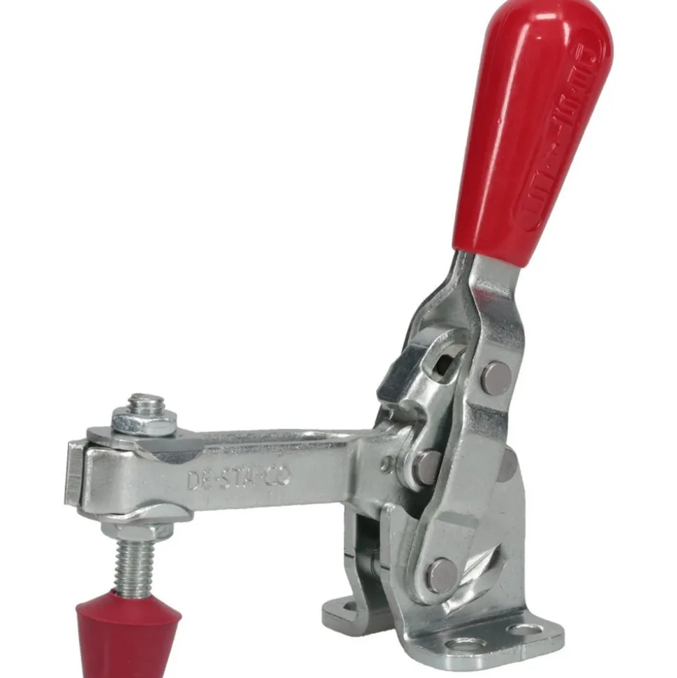 Manual Hold-Down Toggle Clamp: Vertical, 200.00 lb Capacity, U-Bar, Flanged Base
