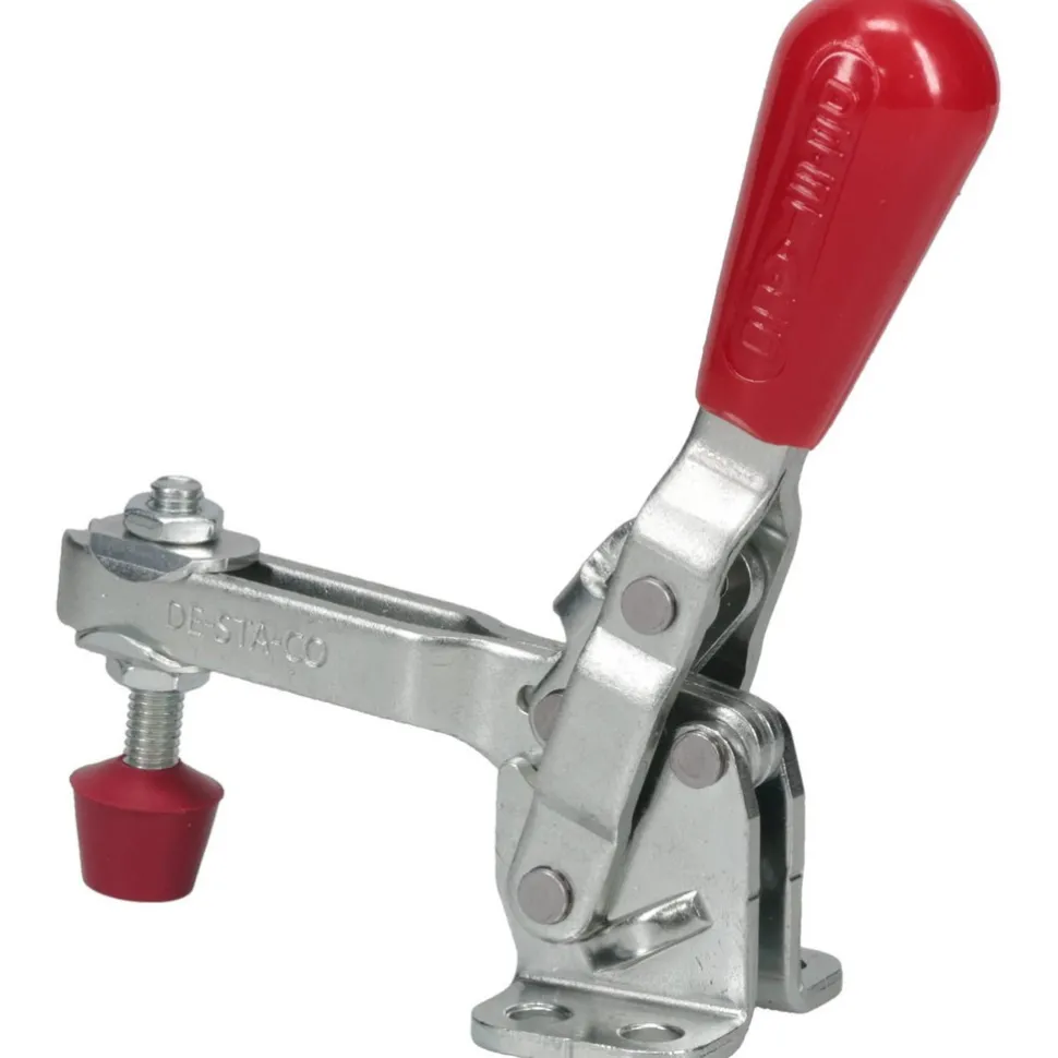 Manual Hold-Down Toggle Clamp: Vertical, 200.00 lb Capacity, U-Bar, Flanged Base