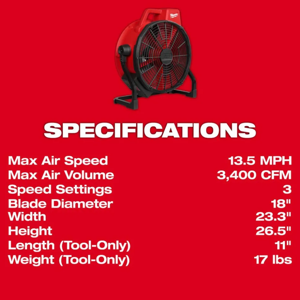 M18™ Brushless 18" Fan