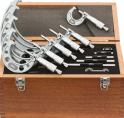Mechanical Outside Micrometer Set: 6 Pc, 0 to 6