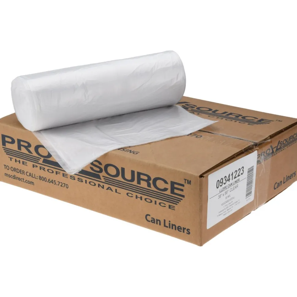 Medium Duty Trash Bags: 60.000 gal, 0.8 mil, Pack of 100