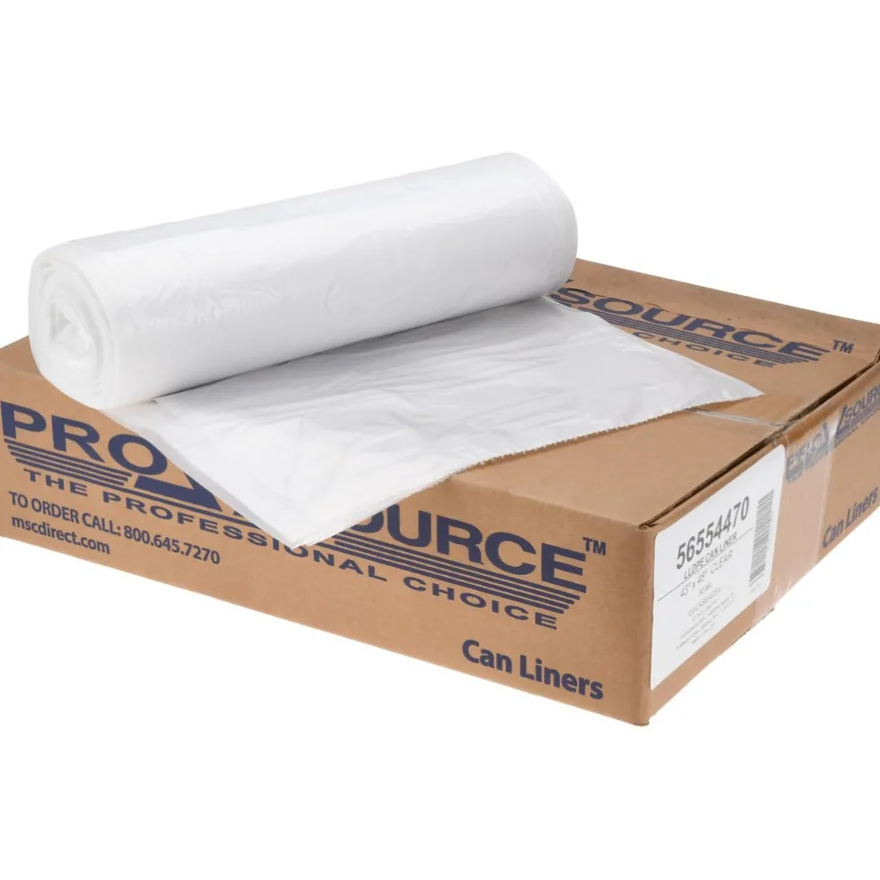Medium Duty Trash Bags: 56.000 gal, 0.8 mil, Pack of 100
