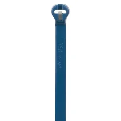 Metal Detectable Cable Tie: Stainless Steel Barb, 3.6" Long, Blue, Nylon & Polyamide