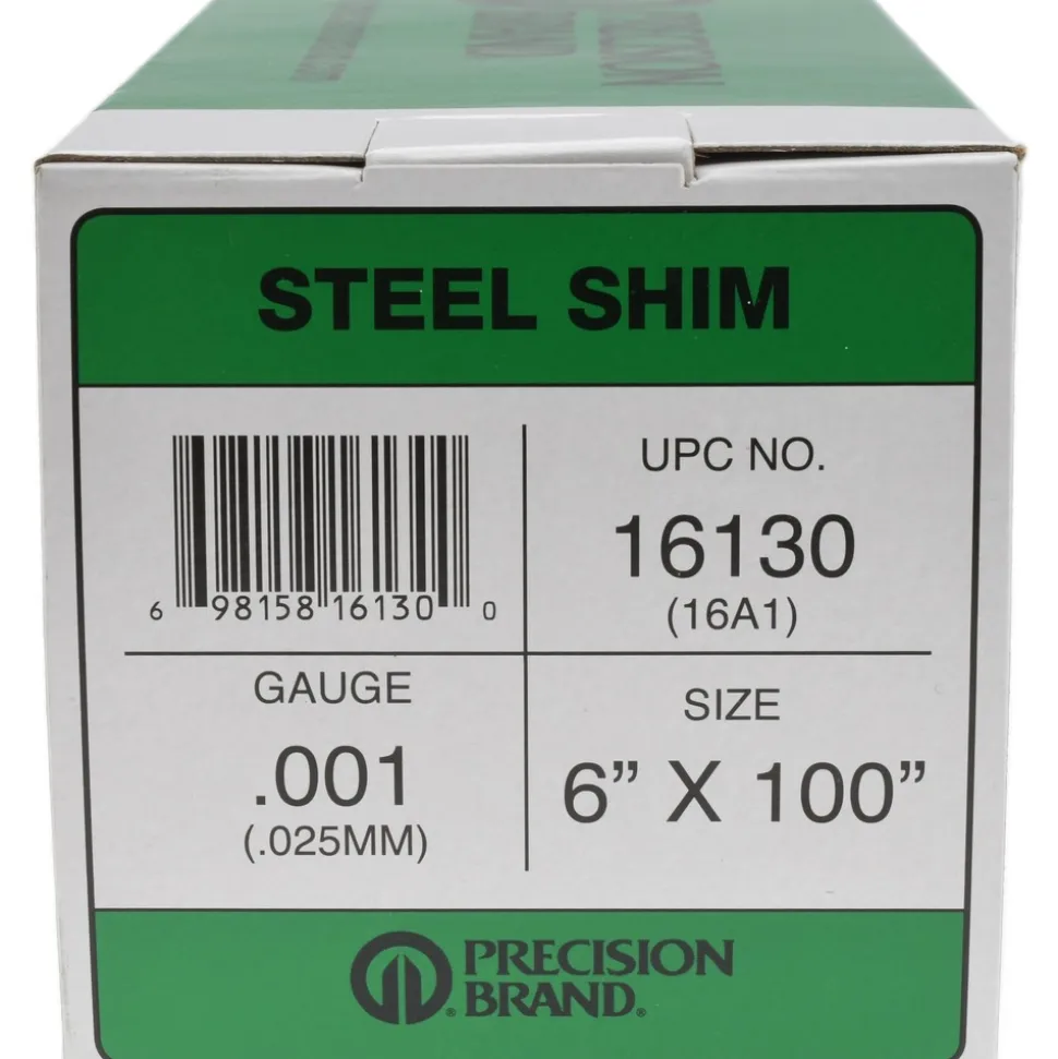Metal Shim Stock: Roll, 0.0010" Thick, 100" Long, 6" Wide, 1010 Steel