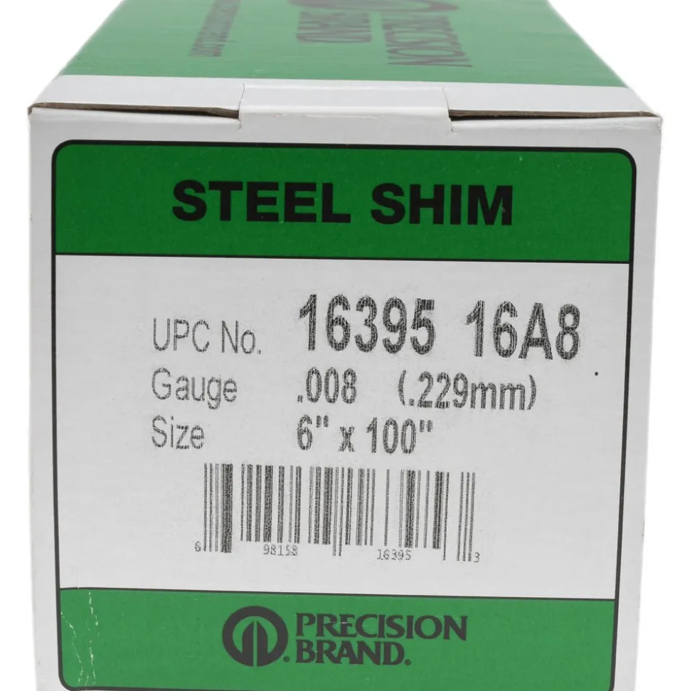Metal Shim Stock: Roll, 0.0080" Thick, 100" Long, 6" Wide, 1010 Steel