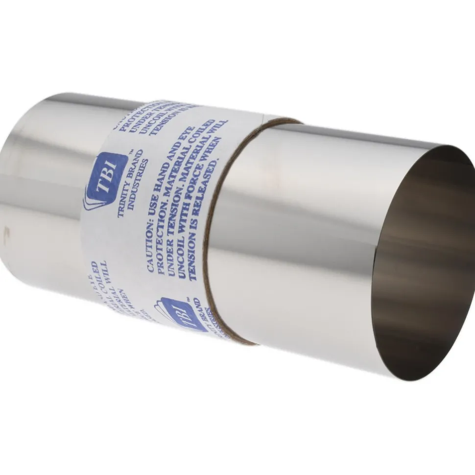 Metal Shim Stock: Roll, 0.0010" Thick, 50" Long, 6" Wide, 302 Stainless Steel