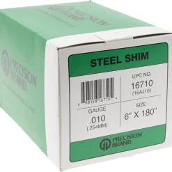 Metal Shim Stock: Roll, 0.0100" Thick, 180" Long, 6" Wide, Steel