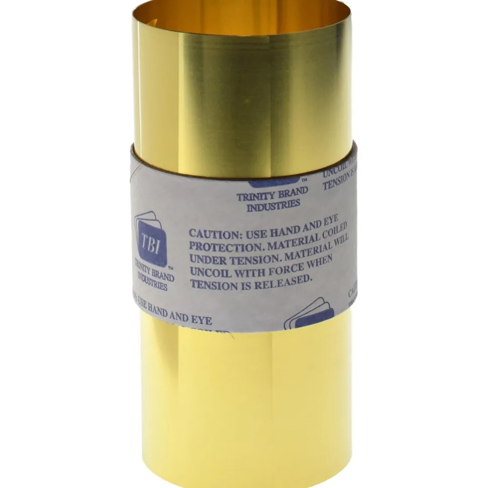Metal Shim Stock: Roll, 0.0020" Thick, 100" Long, 6" Wide, 260 Brass