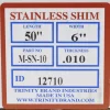Metal Shim Stock: Roll, 0.0100" Thick, 50" Long, 6" Wide, 302 Stainless Steel