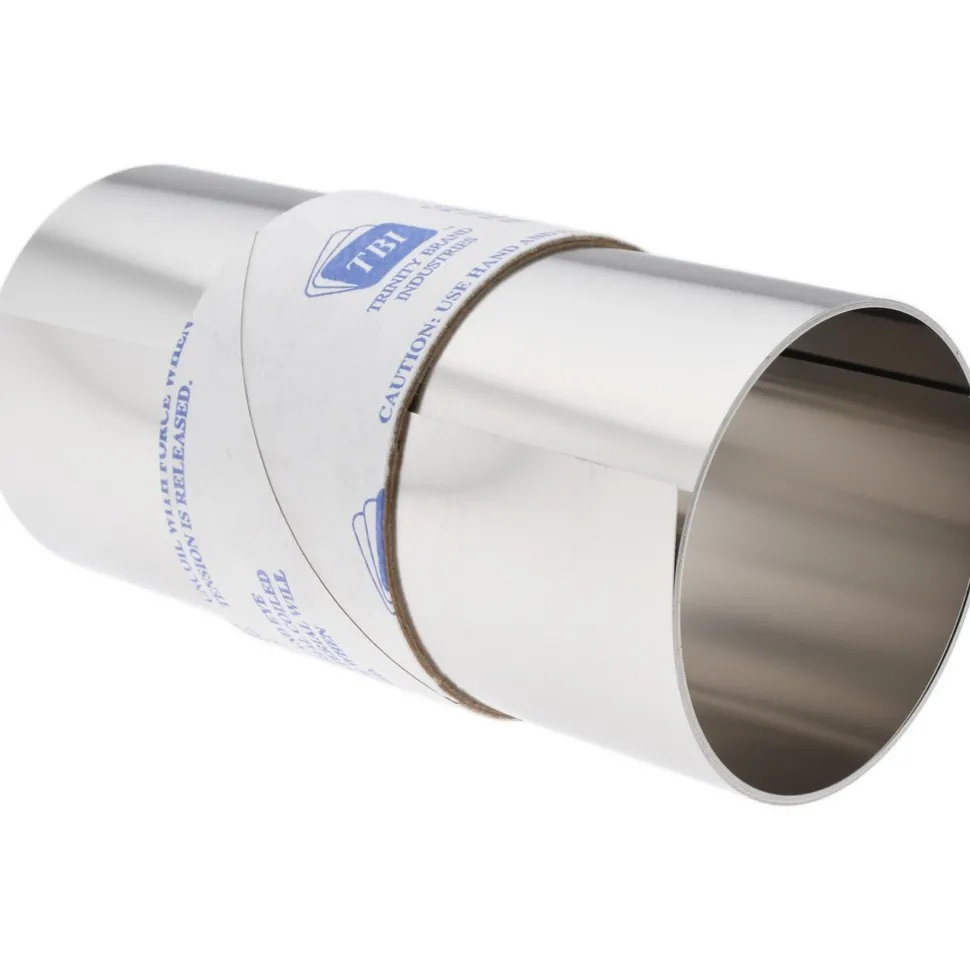 Metal Shim Stock: Roll, 0.0100" Thick, 50" Long, 6" Wide, 302 Stainless Steel