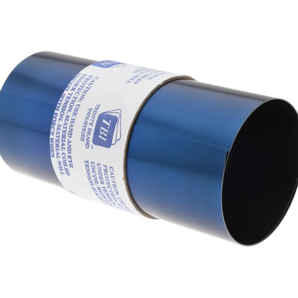 Metal Shim Stock: Roll, 0.0040" Thick, 50" Long, 6" Wide, 1095 & Blue Tempered Spring Steel
