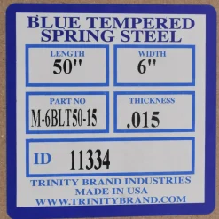 Metal Shim Stock: Roll, 0.0150" Thick, 50" Long, 6" Wide, 1095 & Blue Tempered Spring Steel