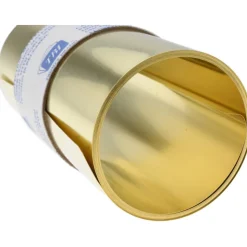 Metal Shim Stock: Roll, 0.0100" Thick, 100" Long, 6" Wide, 260 Brass