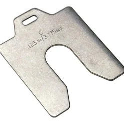 Metal Shim Stock: Slotted, 0.1250" Thick, 2" Long, 2" Wide, 302/304 Stainless Steel