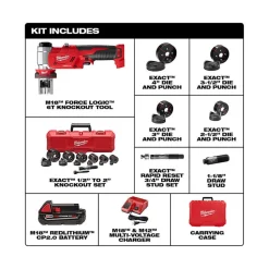 M18â„¢ FORCE LOGICâ„¢ 6 Ton Knockout Tool 1/2" - 4" Kit