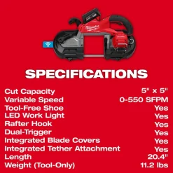 M18 FUEL™ Dual Trigger Deep Cut Band Saw Kit: 44.875