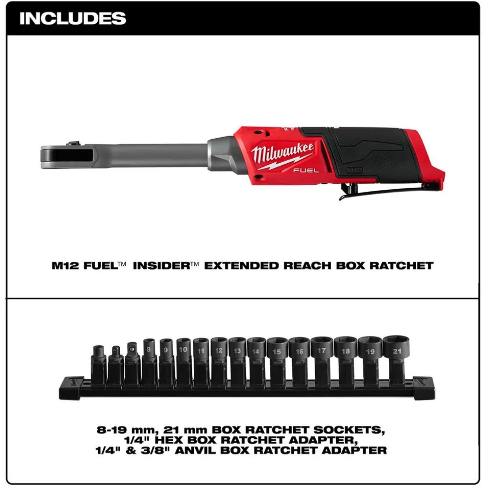 M12 FUEL™ INSIDER™ Extended Reach Box Ratchet