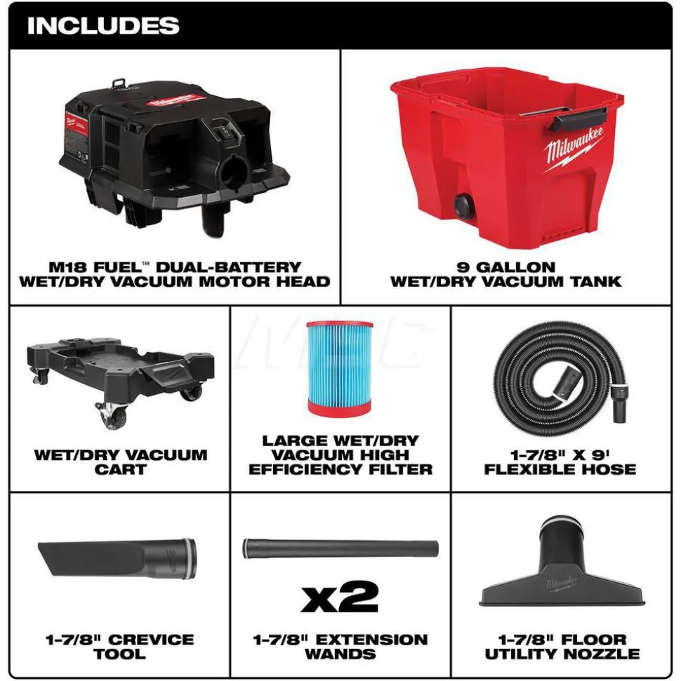 M18 FUEL™ NEXUS™ 9 Gallon Dual-Battery Wet/Dry Vacuum