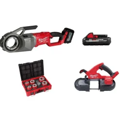 M18 FUEL™ Pipe Threader with ONE-KEY™ Kit & 1/2"-2" High Speed NPT Portable Pipe Threading Forged Aluminum Die Head Kit