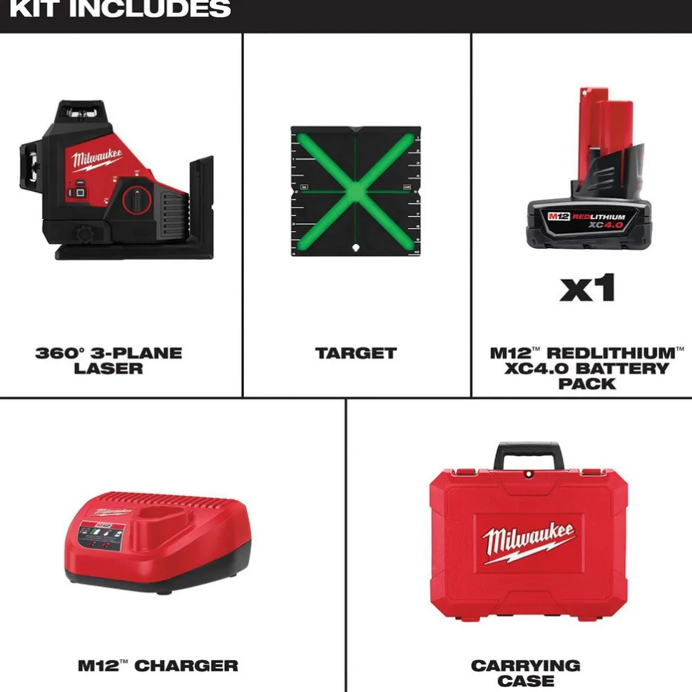 M12™ Green 360° 3-Plane Laser Kit