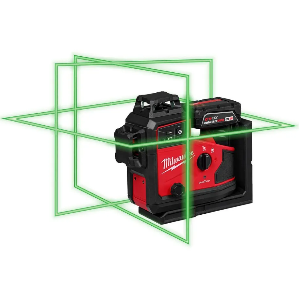 M12™ Green 360° 3-Plane Laser with Automatic Alignment & Receiver