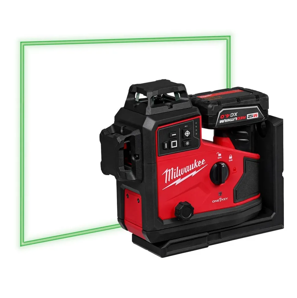 M12™ Green 360° 3-Plane Laser with Automatic Alignment & Receiver