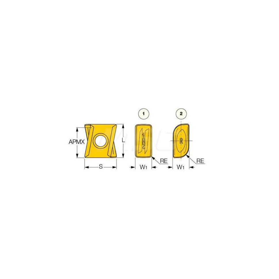 Milling Inserts: Insert Style: LNMT; Insert Size: 13; Insert Material: Solid Carbide; Insert Shape: Butterfly