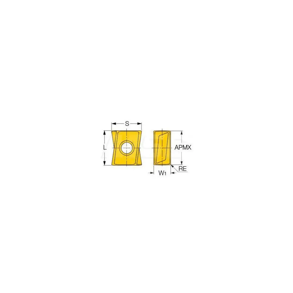 Milling Inserts: Insert Style: LNMT; Insert Size: 08; Insert Material: Solid Carbide; Insert Shape: Butterfly